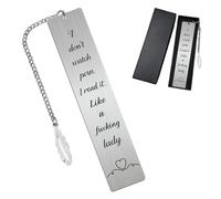 Peacoblue Marcapáginas de metal para amantes de los libros, señoras y hombres, de acero inoxidable, divertido marcapáginas regalo con colgante para Navidad, cumpleaños graduación