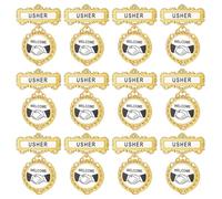 peacoblue Paquete de 12 insignias de Usher and Greeter