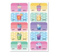 Peacoblue Pegatinas de Zapatos para Aprender Izquierda Derecha, Bebidas 100 piezas (50 pares) Etiquetas Adhesivas Autoadhesivas para Zapatos para Ayudar A Ponerse los Zapatos