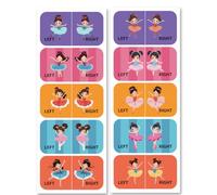 Peacoblue Pegatinas de Zapatos para Aprender Izquierda Derecha, Chica Bailarina 100 piezas (50 pares) Etiquetas Adhesivas de Zapatos para Ayudar A Ponerse los Zapatos