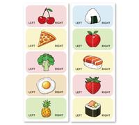 Peacoblue Pegatinas de Zapatos para Aprender Izquierda Derecha, Delicioso Postre 100 piezas (50 pares) Etiquetas Adhesivas para Zapatos para Ayudar A Ponerse los Zapatos