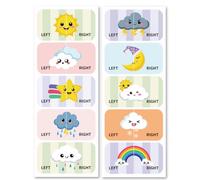 Peacoblue Pegatinas de Zapatos para Aprender Izquierda Derecha, Modelo Meteorológico 100 piezas (50 pares) Calcomanías Adhesivas para Zapatos para Ayudar A Ponerse los Zapatos