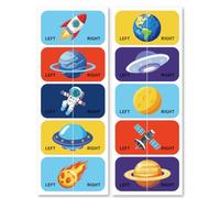 Peacoblue Pegatinas de Zapatos para Aprender Izquierda Derecha, Universo 100 piezas (50 pares) Pegatinas Autoadhesivas para Zapatos para Ayudar A Ponerse los Zapatos