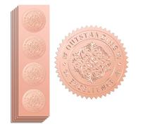 Peacoblue Sello adhesivo de lámina de oro rosa en relieve de 5 cm, 100 unidades, premio a la excelencia excepcional para decoración de tarjetas de regalo, sellos de sobres, invitaciones de fiesta