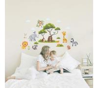 Peacoblue Stickers de Pared Decorativos Animales del Bosque en Cartón, 3 Hojas 11.8" x 37.8" Murales de Vinilo 3D Removibles para Sala de Estar, Dormitorio, Guardería, Clínica Pediátrica,