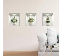 Peacoblue Stickers de Pared Decorativos Removibles, Calcomanías de Pared 3D con Flores y Marco, 2 Hojas 15" x 23.6" Murales de Vinilo para Dormitorio, Sala de Juegos, Oficina, Baño, Hogar