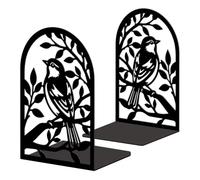 Peacoblue Sujetalibros Decorativo Moderno Gorrión en Ramas Soporte de Metal para Libros Pesados 13.5x10.9x20.1cm, Soporte para Libros para Decoración del Hogar, Estantería y Oficina - 1 Par
