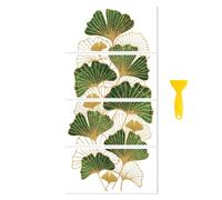 Peacoblue UV DTF Rub-On Transferfolie Möbel-Sticker Ginkgo Goldfolie Muster 15x30cm, 3 Stk. Wasserfeste Deko-Transferaufkleber für Möbel Glas Gläser Porzellan Wäscheschränke Kommoden Holz Kunststoff