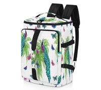 Peacock Butterfly Palm Sport Duffel Mochila para hombres y mujeres, bolsa de fin de semana de pavo real con compartimento para zapatos, bolsa de noche 47.5L para deportes, gimnasio, viajes, color,