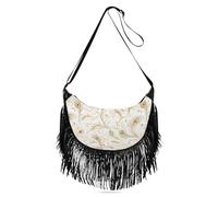 Peacock Dark Academia White and Gold_4 monederos para mujer, cruzados, correa de hombro ajustable, bolsos cruzados medianos para mujer, bolso de hombro individual de moda con (prop2)