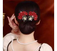 Peacock Display Angel Wings Elegant Hair Bun Maker,Rhinestone Flower Hairstyle Shaper Accessories for Women,Peacock Hair Curler Hairpin,Lazy Hair Curler Deft Bun Maker (Flower A)