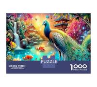 Peacock Fantasy Puzzles Imposible,Pavo Real en un Bosque Vibrante 1000 Piezas Obra De Arte De Juego De para Adultos Y Niños 70x50cm/1000pcs