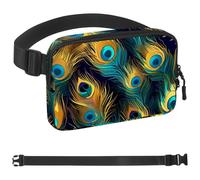 Peacock Feathers-271 - Cangurera cruzada para hombres y mujeres, riñonera para viajes, casual, caminar, correr, senderismo, ciclismo, multicolor, 4 x 23 x 15 cm, multicolor, 1.5x9.0x5.9in/4x23x15cm