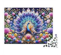 Peacock Floral Fantasy Colourful Cosmic Flower Peacock 1000 Pcs Jigsaws for Adults The Impossible Challenge Brain Development 52x38cm/1000pcs