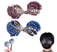 Peacock Hair Curler Hairpin, 2PCS Peacock Display Angel Wings Elegant Hair Bun Maker, Peacock Hair Bun Maker, Elegant Twist Hairpin, A Tool to Fix The Ball Head (Angel Wing-2PCS)