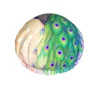 Peacock In Dreamland - Gorro de ducha reutilizable impermeable para mujer, cubierta elástica para el cabello, para baño, spa, viajes y uso diario