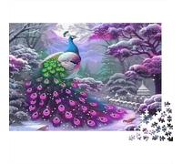 Peacock Jigsaw for Adults Educational Peacock in Winter Forest 1000 Piece Games for Home Decor 52x38cm/1000pcs