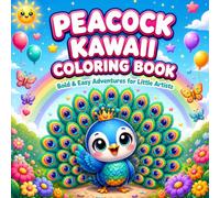 PEACOCK KAWAII COLORING BOOK: Bold & Easy Coloring Pages Featuring Cute Baby Peacocks, Fun Adventures, Sweet Animals, and Simple Designs for Kids Ages 4-8