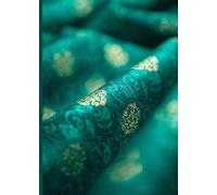 Peacock Mist Sari Silk Print Lined 5x7 Journal