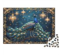 Peacock Ornate Frame-Fantasy Decorative Art Style Jigsaw Puzzles for Adults Peacock in Ornate Room Educational Games for The Whole Family Women 70x50cm/1000pcs