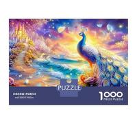 Peacock por un Camino costero mágico Puzzle De 1000 Piezas Hermoso Pavo Juego De Entrenamiento Mental para Adultos Y Niños 70x50cm/1000pcs
