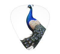 Peacock Spreads Its Tail - Juego de 12 púas de guitarra finas, medianas y gruesas, adecuadas para guitarra, bajo, guitarra eléctrica y ukelele