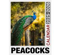 Peacocks Calendar 2025 - 2026: Spread Joy and Stay Organized with a 24-Month Planner with US Holidays - Ideal for Gifting or White Elephant Parties, Perfect Christmas Gift