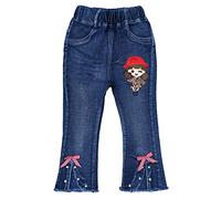 Peacolate 3-7T Pantalones de Mezclilla con Bordado de Setas para niños pequeños y niñas(Niña, 4-5 años)