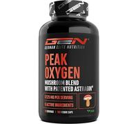 Peak Oxygen - 180 Cápsulas Vegan - 6125 mg por Dosis Diaria - Complejo de 6 Hongos con Cordyceps, Reishi, Shiitake, Hericium, Maitake y Seta de Ostra - TMG, Taurina y Materia Prima de Marca: AstraGin®