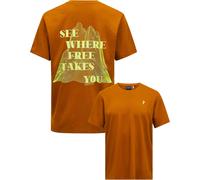 Peak Performance - Ropa de senderismo - M Explore Graphic Tee Earthy Summit - Talla L - Naranja Naranja L