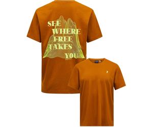 Peak Performance - Ropa de senderismo - M Explore Graphic Tee Earthy Summit - Talla L - Naranja Naranja L