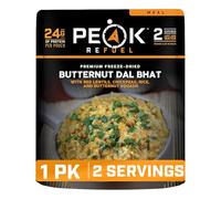 Peak Refuel Butternut Dal Bhat | Comida liofilizada para mochileros y acampar | Increíble sabor y calidad | Alto en proteínas | Carne real | Preparación rápida (2 bolsas para servir)