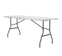 PEAKFORM - Mesa rectangular plegable, ultrarresistente blanca, 6 personas, medidas 180x70x74 cm, máx. peso soportado 213 kg, mesa exterior e interior para jardín, terraza, eventos y catering, camping