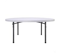 PEAKFORM Mesa Redonda Plegable, Medidas 180x74cm, Ultrarresistente Blanco Granito, Mesa Exterior, Interior, para jardín, Terraza, Eventos, Catering, Mesas Grandes (92128)