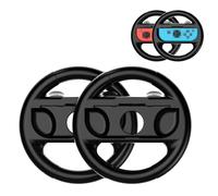 PEAKGEAR 2 Pack Steering Wheels Compatible with Nintendo Switch & Switch OLED,Racing Wheel Controller Accessories for Mario Kart 8 Deluxe,Ergonomic Joy-Con Grip,Black