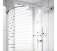 Peakjune Barras De Cortina BañEra Esquina Tipo L,Barra De Cortina De Ducha Tipo L,Barra De Cortina De Ducha En Forma De L,Barra Cortina Ducha,Barra Cortina BañO,Ajustable,para Vestuarios