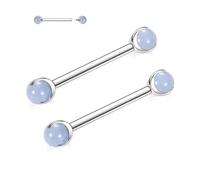 PEAKLINK G23 - Anillos de titanio para pezón, lengua, 14 g, anillos para pezón, piercing de puente, joyería con rosca interna, para pezón, Bearbells, juego de piercings para pezón para mujeres y