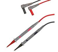 PeakTech, 1 par de cables de prueba flexibles para multímetro 120 cm, cables de prueba de 4 mm, 1000 V CA/CC, 10 A, CAT III/IV, 1 pieza, TKS-2, gris