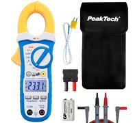 PeakTech 1650 - Pinza amperimétrica RMS 400A AC/DC, multímetro digital, TUV/GS, pinza de corriente 4000 cuentas, voltímetro sin contacto, medición de corriente, probador de continuidad - Máx 600 V