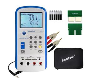PeakTech 2170 - Medidor LCR, Dispositivo de Medición Esr con Usb, Incluido Software, Frecuencia 1/120 Hz, 1/10/100 Khz, Digital, Medición de Corriente, Pantalla LCD Iluminada, Gráfico de Barras