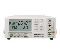 PeakTech, 2510 Analizador de potencia, vatímetro, amperímetro Analizador de potencia de 1 fase hasta 1000 kW, pantalla hasta 10000 kWh con RS-232, cos phi, frecuencia, resistencia