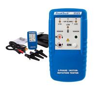 PeakTech, 2525 Medidor de campo giratorio 3 fases, indicador del sentido de giro/medidor de campo giratorio digital para motor de corriente de potencia y comprobador de fases para corriente
