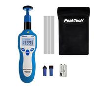PeakTech 2795 - Dispositivo digital de medición de velocidad con pantalla LCD de 13 dígitos de 5 mm y láser, tacómetro, protección de goma, selección automática de rango, pantalla de batería - 160 g