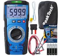 PeakTech 3349 - True RMS Multimeter mit Digital Anzeige Strommessgerät mit 6000 Counts Profi-Messgerät für Elektriker 10A AC/DC - CAT III 600V, manuelle Bereichswahl