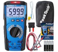 PeakTech 3350 - True RMS Multimeter mit Digital Anzeige Strommessgerät mit 6000 Counts Profi-Messgerät für Elektriker 10A AC/DC - CAT III 600V, automatische Bereichswahl