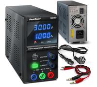 PeakTech 6223 - Fuente de alimentación de laboratorio CC 0-30 V 0-10 A 300 W USB