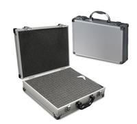PeakTech 7255 - Estuche universal para dispositivos de medición, robusto, de aluminio, almacenamiento de herramientas, relleno de espuma, con cerradura, a prueba de polvo, M - 295 x 195 x 70 mm