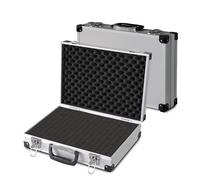 PeakTech 7265 - Estuche universal para dispositivos de medición, robusto de aluminio, almacenamiento de herramientas, relleno de espuma, con cerradura, contra polvo, XL - 390 x 280 x 100 mm