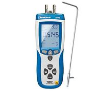 PeakTech, Manómetro de presión diferencial y medidor de velocidad del aire 2 en 1 con tubo de Pitot, manómetro de presión diferencial con USB, masa de aire y temperatura del aire