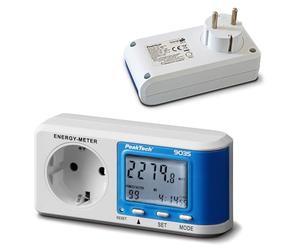 PeakTech, Medidor de consumo eléctrico PeakTech, medidor de costes de energía y medidor de electricidad para tomas de corriente a partir de 0,5 W con resolución de 0,1 W para corriente